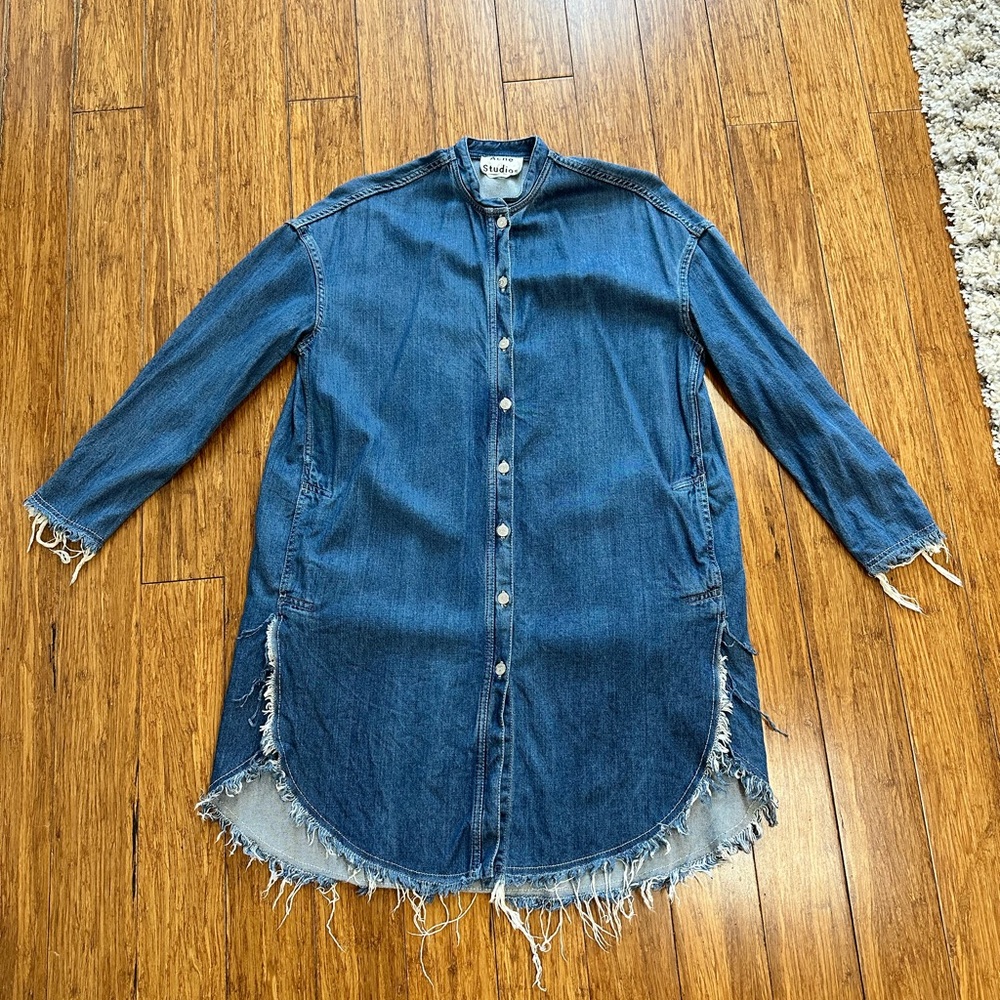 Acne Studios Gracie H Denim Dress AW16 Distressed 32 Oversized.